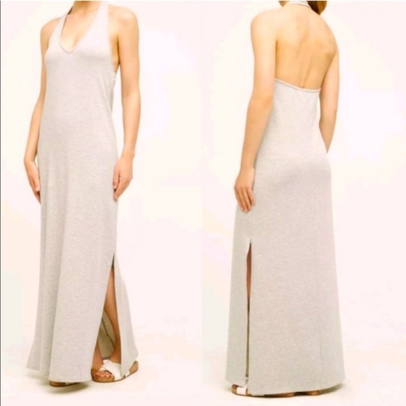 Saturday Sunday Anthropologie maxi halter dress with slits - Picture 1 of 8
